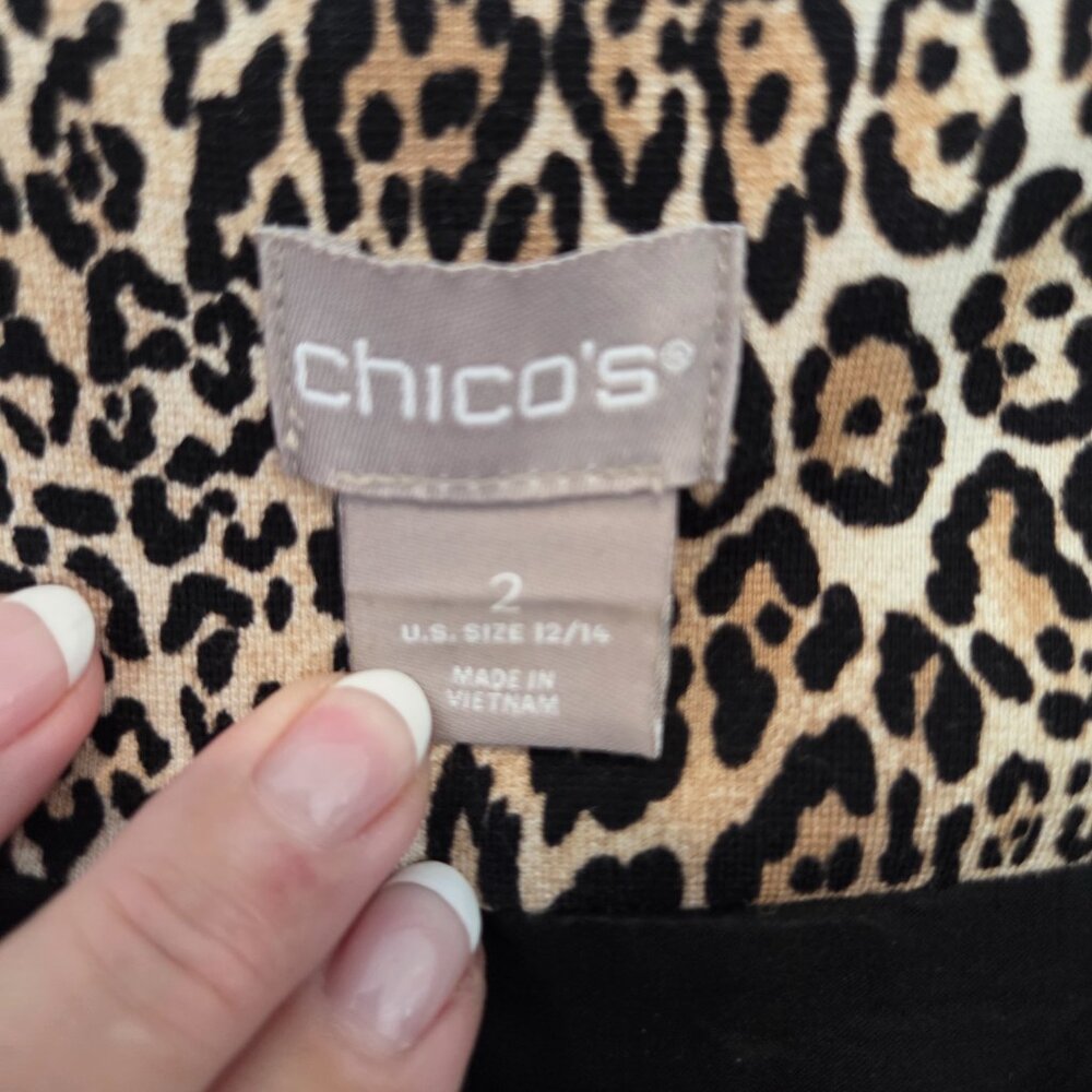 Chico's Leopard Print Blazer Size 2 / L / 14 - NWOT - Picture 2 of 8